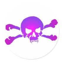 Girly Skull of the Undead Stickers