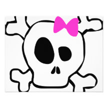 Girly skull personalized invites