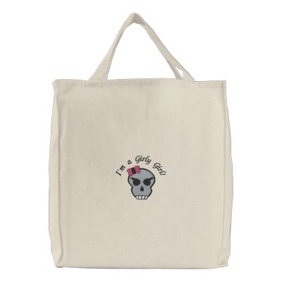 Girly Skull Punk Goth Design Tote Bag by mrssocolov4