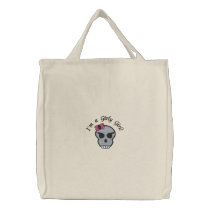 Girly Skull Punk Goth Design Tote Bag