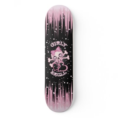 Girly Skull Skate Skateboard Deck by clotheshound