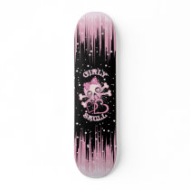 GIRLY SKULL SKATE SKATEBOARD DECK