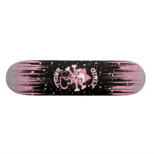 GIRLY SKULL SKATE SKATEBOARD DECK