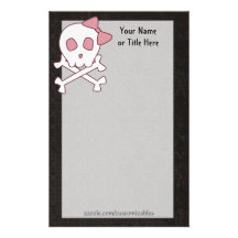 Girly Skull Stationery