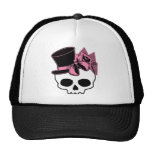Girly Skull with Hat and Pink Bow