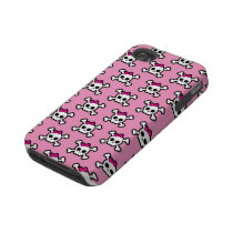 girly skulls and crossbones punk pattern iphone 4 tough cover