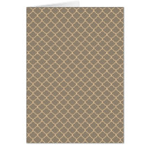 Girly Sweet Tan and Peach Elegant Pattern Card