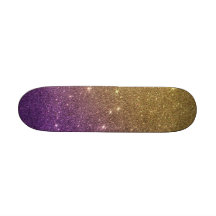 Girly Trendy Faux Gradient Glitter Skate Board