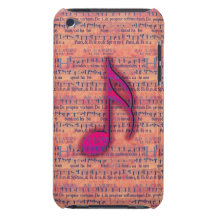 Girly Trendy Musical Note on Sheet Music iPod Touch Cover
