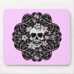 Girly Vintage Skull Mouse Pad