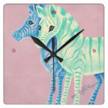 Girly Zebra Pair Clock