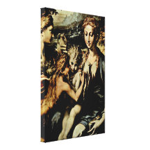Girolamo Maria Mazzola - Madonna Enthroned Canvas Prints