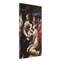 Girolamo Maria Mazzola - Madonna with Saints Stretched Canvas Print