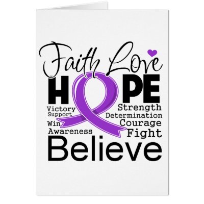GIST Cancer Typographic Faith Love Hope Card by cancerapparel