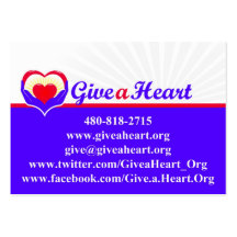 Give a Heart charity cards Business Cards