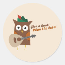 Give a hoot! Play the lute Sticker