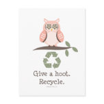 Give A Hoot Recycle Postcard