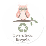 Give A Hoot Recycle Stickers