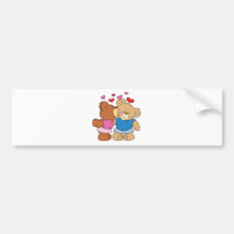 give a smooch kiss valentine teddy bears design bumper stickers