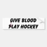 Give Blood Play Hockey Bumper Sticker