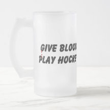 Give Blood Play Hockey Mugs