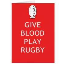Give Blood Play Rugby Greeting Cards
