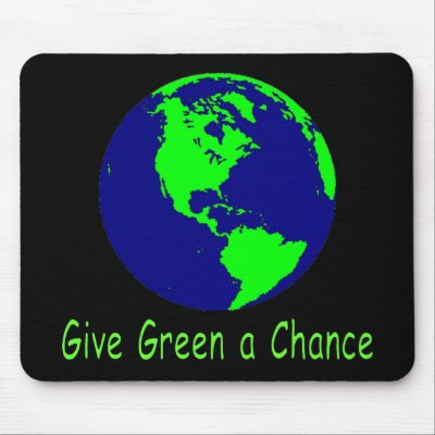 "Give Green a Chance" Mousepad by bethieralph