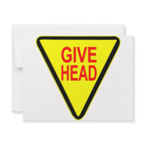 Give Head Street Sign Custom Invitation
