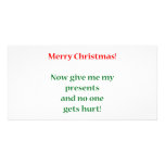 Give me my presents! personalized photo card
