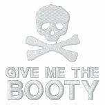 Give Me The Booty - Pirate Skull and Crossbones Embroidered Hoody
