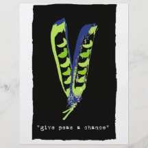 give peas a chance - black custom flyer