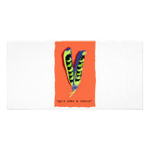 give peas a chance-orange photo greeting card