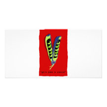 give peas a chance-red custom photo card