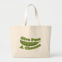 Give peas a chance tote bags