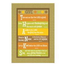 GIVE THANKS 2-Sided Scripture Thanksgiving Card Personalized Invites