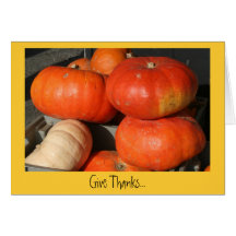 Give thanks pumpkins greeting card