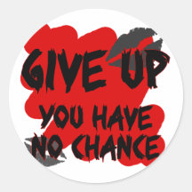give up round stickers