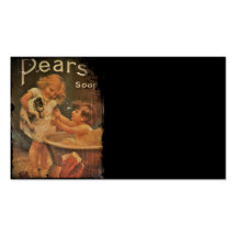 Giving Puppy a Bath with Pears Soap Business Card