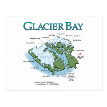 Glacier Bay Map Postcard