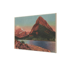 Glacier, MT - View of Grinnell Mt. & Swiftcurren Gallery Wrapped Canvas
