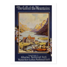 Glacier National Park Vintage Travel Post Card