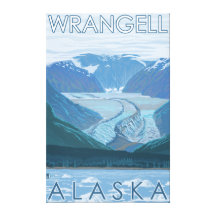 Glacier Scene - Wrangell, Alaska Stretched Canvas Print