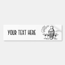 Glam Martini Mix - Black & White Bumper Sticker