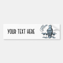 Glam Martini Mix - Blue Bumper Sticker