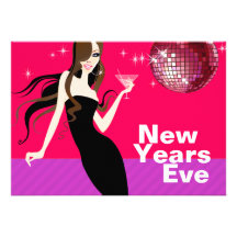 Glam New Years Eve Party - little black dress Invitation