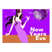 Glam New Years Eve Party - little cocktail dress Personalized Announcements