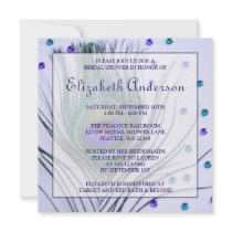 Glam Peacock Feather Purple Bridal Shower