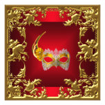 Glamour Ball Invitation Elegant Red Black Gold