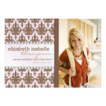 Glamour Damask & Jewel Graduation Announcement