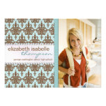 Glamour Damask & Jewel Graduation Announcement